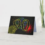 Convite 90th Birthday Party Invitation<br><div class="desc">Bright fireworks exploding to celebrate a 90th Birthday on this Invitation to a party. An eye catching birthday party invitation that you can customize to your own details.</div>