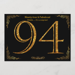 Convite 94th Festa de aniversário, styl de Gatsby, brilho