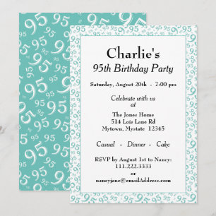 Convite 95.o Aniversário - Padrão Aleatório Número Pad