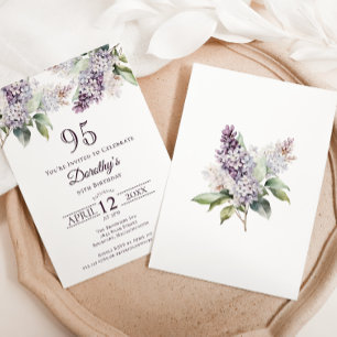 Convite 95.o Aniversário Primavera Lilac