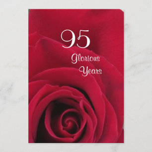 Convite 95th Celebração do aniversário! - Rosa vermelho