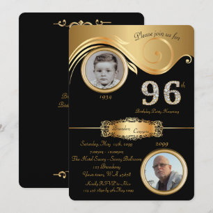 Convite 96º,Homem de Nascimento 96º,deco de arte elegant