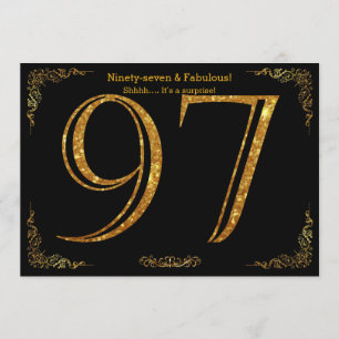 Convite 97.a Festa de aniversário,Gatsby styl,dourado pre