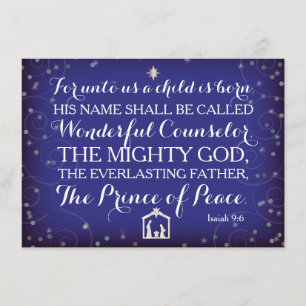 Convite 9:6 de Isaiah para até nós uma criança é nasci