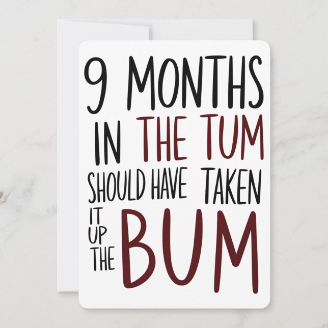 Convite 9 Meses Na Tum Deveriam Tê-Lo Engraçado (Frente)