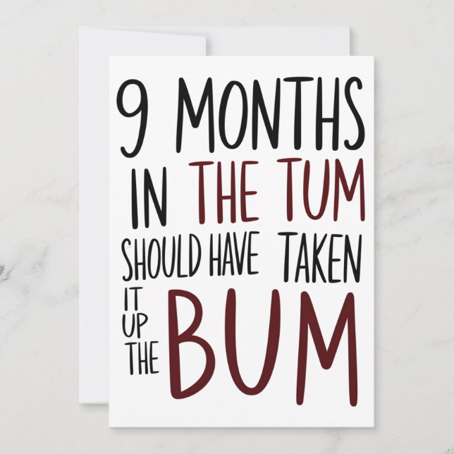 Convite 9 Meses Na Tum Deveriam Tê-Lo Engraçado (Frente)