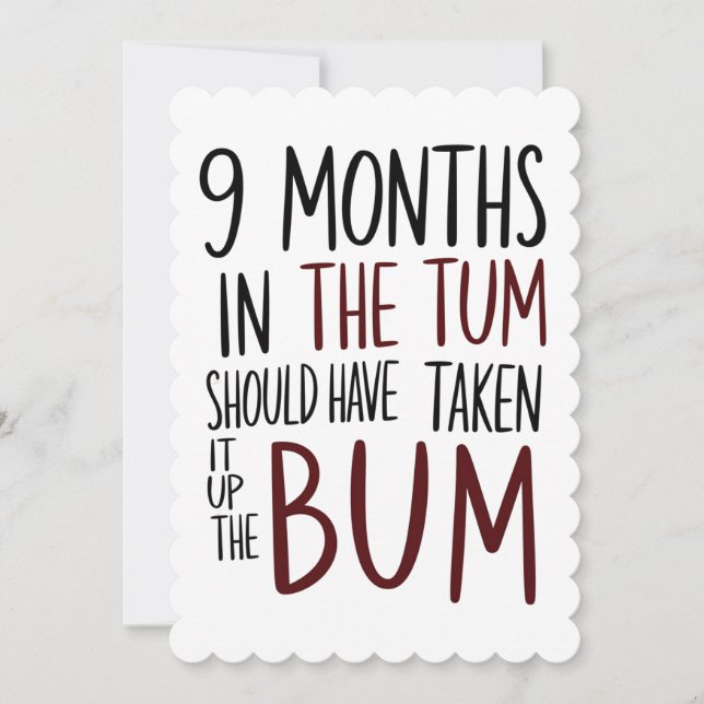 Convite 9 Meses No Tum Devia Ter Levado No Cu Engraçado (Frente)
