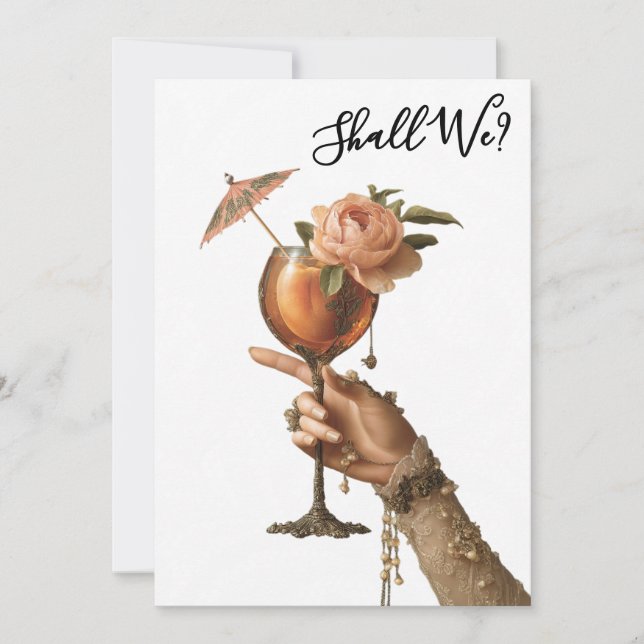 Convite *~* A101 3 Coquetel Ornamentado FOTO PARA ENCONTRO (Frente)