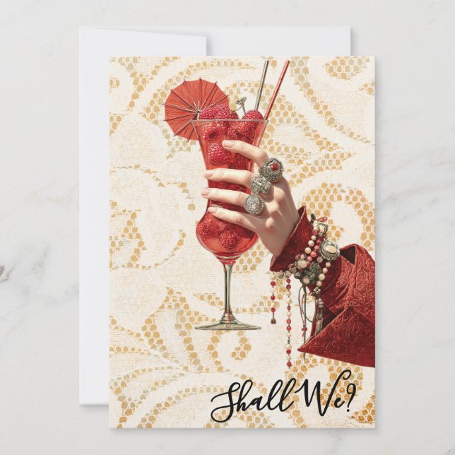 Convite *~* A101 Coquetel Ornamentado FOTO 4 DESPEDIDA DE  (Frente)