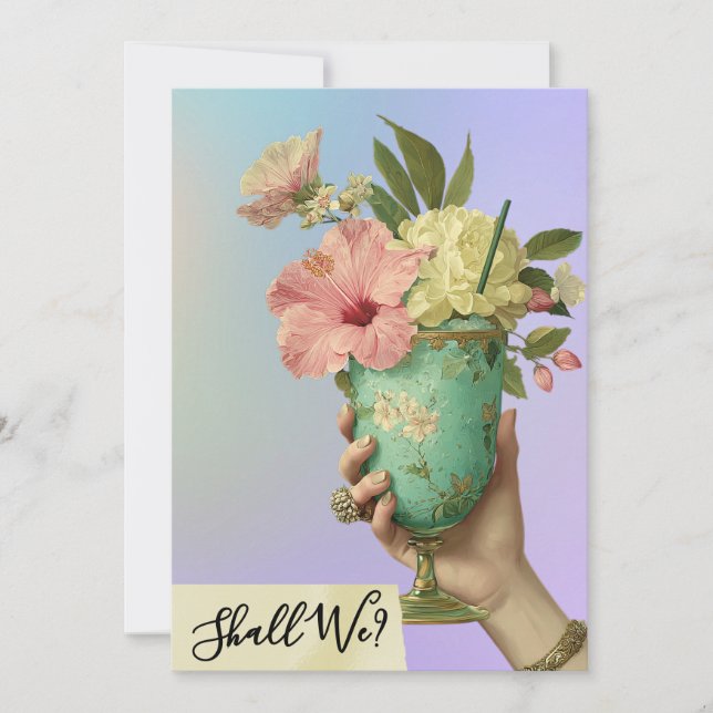 Convite *~* A101 FOTO 10 Ornamentado Coquetel BACHELORETTE (Frente)