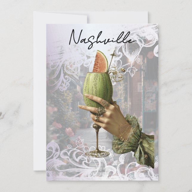 Convite *~* A101 FOTO 4 Cocktail Nashville BACHELORETTE (Frente)