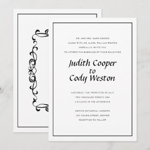 Convite A1 De Casamento Elegantemente Minimalista