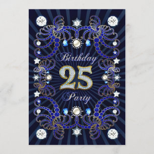 Convite a 25a festa de aniversário convida com massas das