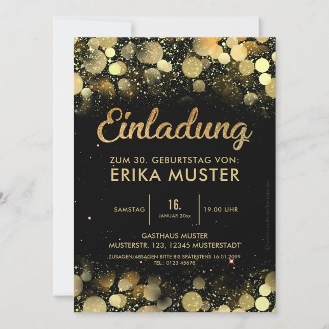 Convite a 30. Aniversário “escritura Áurea " (Frente)