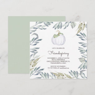 Convite A abóbora branca Friendsgiving convida - o