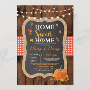 Convite A abóbora de madeira da queda Home doce do