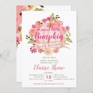 Convite a abóbora está a caminho do chá de fraldas