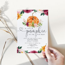 A abóbora está a caminho do chá de fraldas