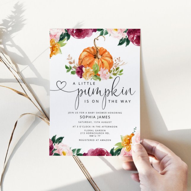 Convite A abóbora está a caminho do chá de fraldas (Criador carregado)