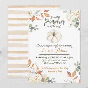 Convite A abóbora pequena branca está no chá do casal d