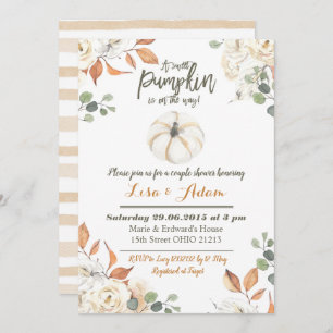 Convite A abóbora pequena branca está no chá do casal da