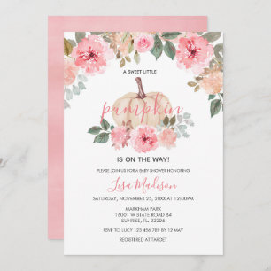 Convite A abóbora rosa está no caminho do Chá de fraldas