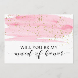 Convite A Água Rosa Dourada Será Minha Madrinha de casamen