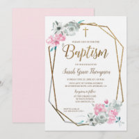 A aguarela de Boho floresce o baptismo do rosa de