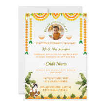 Convite À Alimentação De Arroz, Cartão Annaprashan