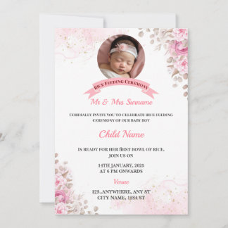 Convite À Alimentação De Arroz, Cartão Annaprashan