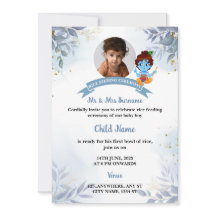 Convite À Alimentação De Arroz, Cartão Annaprashan