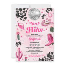 Convite à Aniversário da Garota do Disco Rosa