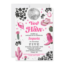 Convite à Aniversário da Garota do Disco Rosa