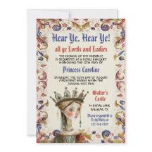 Convite à Aniversário da Princesa Renascentista Me