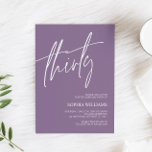 Convite à aniversário de 30 anos minimalista Dusty<br><div class="desc">*** Insira o H013 na pesquisa da loja para encontrar todos os itens correspondentes *** Ou visite nossa Coleção Minimalista Dusty Purple. *** Este design de alta qualidade é fácil de personalizar para combinar as cores do casamento, estilos e temas. Para mais personalização, clique no link "Editar usando a Ferramenta...</div>