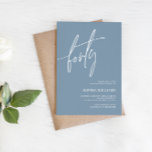 Convite à aniversário de 40 anos minimalista de az<br><div class="desc">*** Insira o H011 na pesquisa da loja para encontrar todos os itens correspondentes *** Ou visite nossa Coleção Minimalista de Azul Dusty. *** Este design de alta qualidade é fácil de personalizar para combinar as cores do casamento, estilos e temas. Para mais personalização, clique no link "Editar usando a...</div>