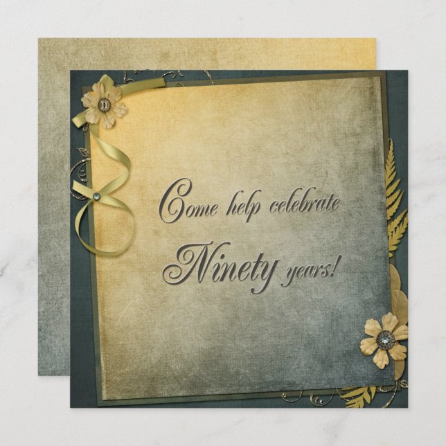 Convite à Aniversário do 90 antigo (Frente/Verso)