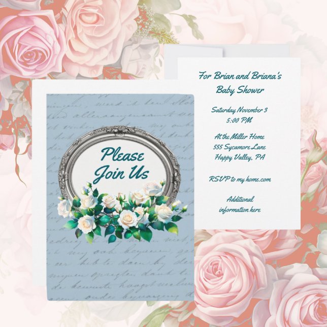 Convite à Apresentação de Rosas Vintage (Personalize it!)