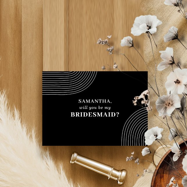 Convite A Arte Geométrica Branca Negra Seja a minha madrin (Criador carregado)