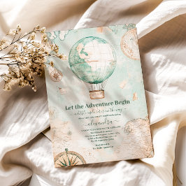 Convite A Aventura Aguarda Chá de fraldas Neutro de Gênero