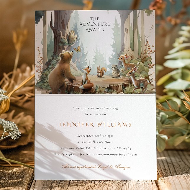 Convite A Aventura Aguarda O Chá de fraldas Da Madeira (Criador carregado)