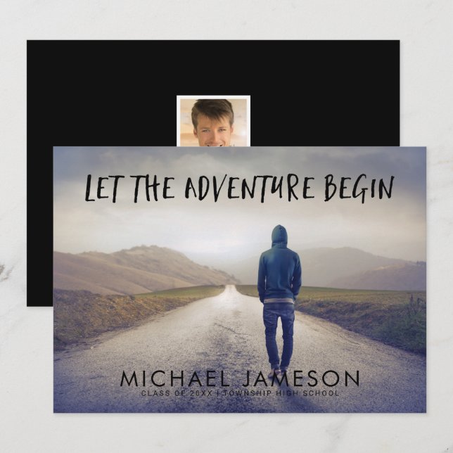 Convite A Aventura Começa A Festa de formatura De Fotos (Frente/Verso)