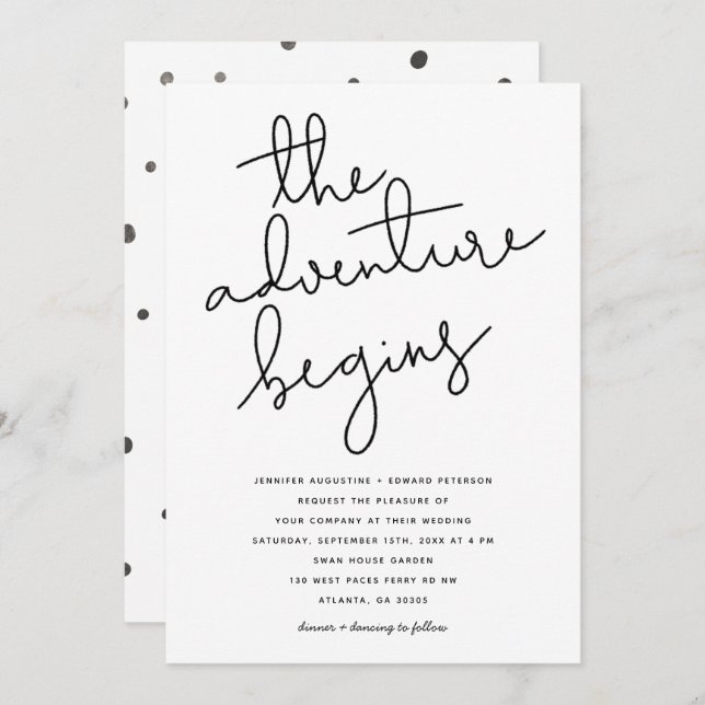 Convite a aventura começa o casamento moderno (Frente/Verso)