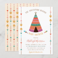 A Aventura Começa Um Chá de fraldas TeePee Tribal