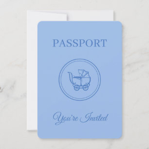 Convite A Aventura do Chá de fraldas Passport Aguarda Con