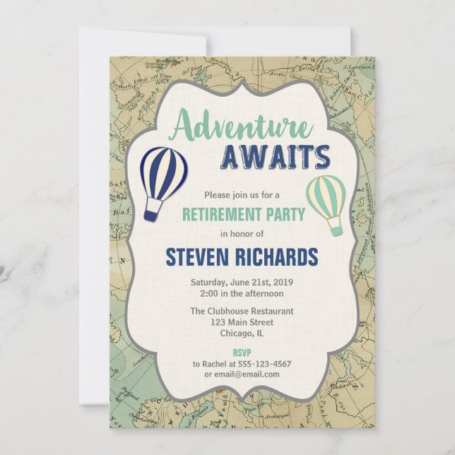 Convite A aventura do mapa de viajantes do mundo aguarda a (Frente)