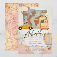 A Aventura inicia o Viagem Map do Chá de fraldas r