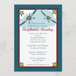 Convite à aviação de avião, 5x7