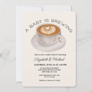 Convite A Baby is Brewing Baby Shower Invitation