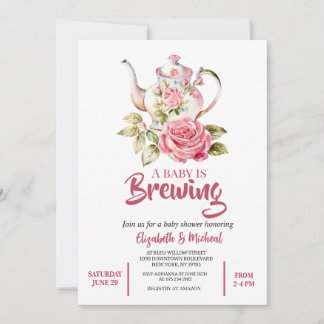 Convite A Baby is Brewing Baby Shower Invitation